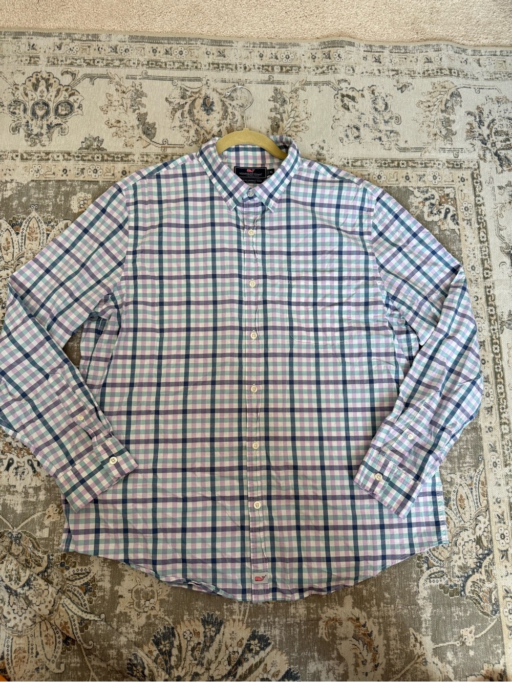 Vineyard Vines Men's Plaid Button-Down Shirt - White, Blue, Green, Purple